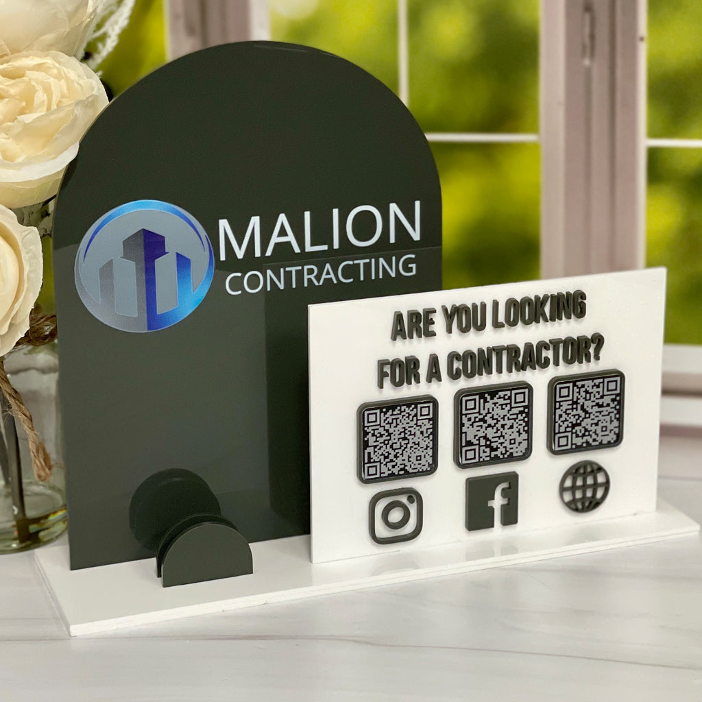 QR Code Acrylic Sign For Businesses