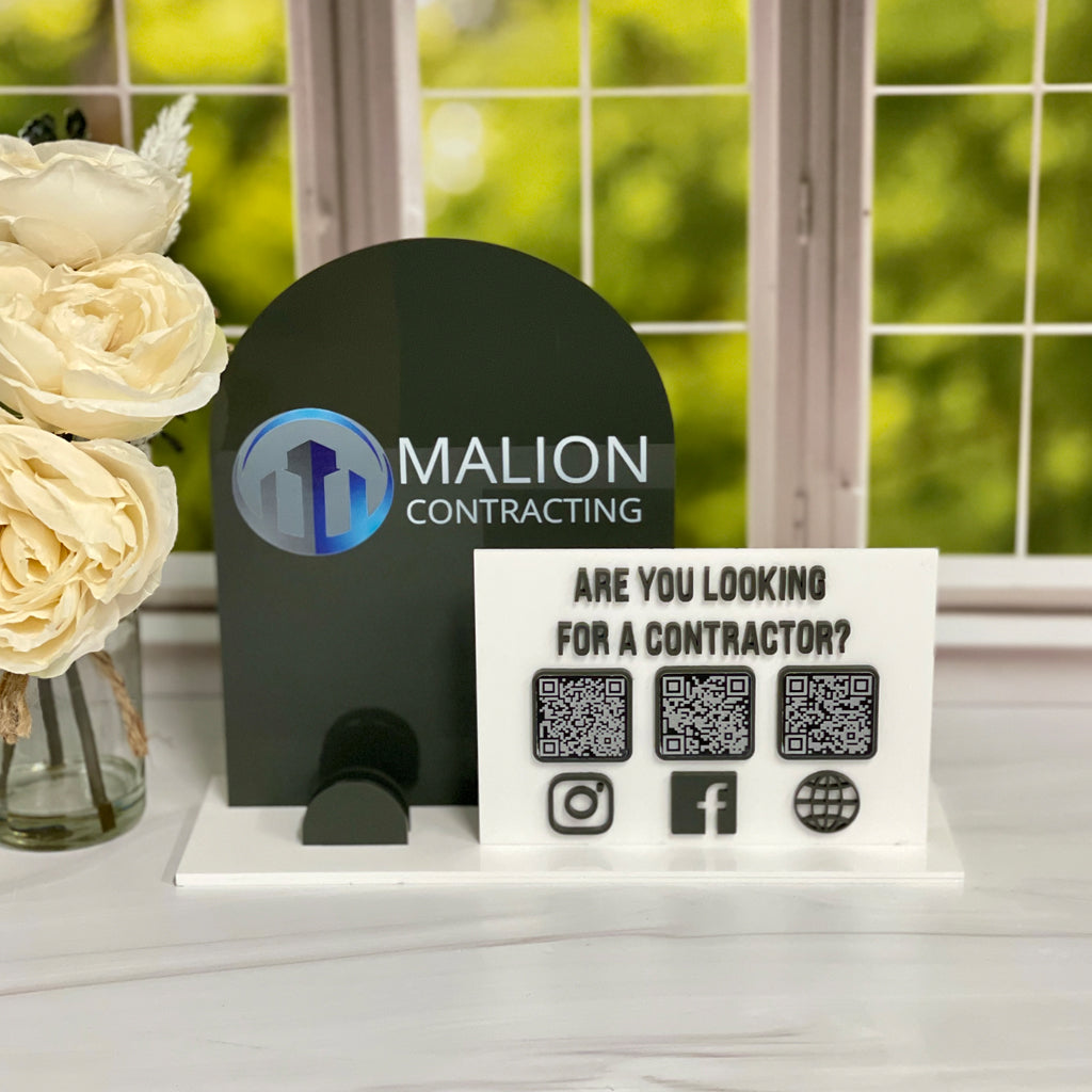 QR Code Acrylic Sign For Businesses