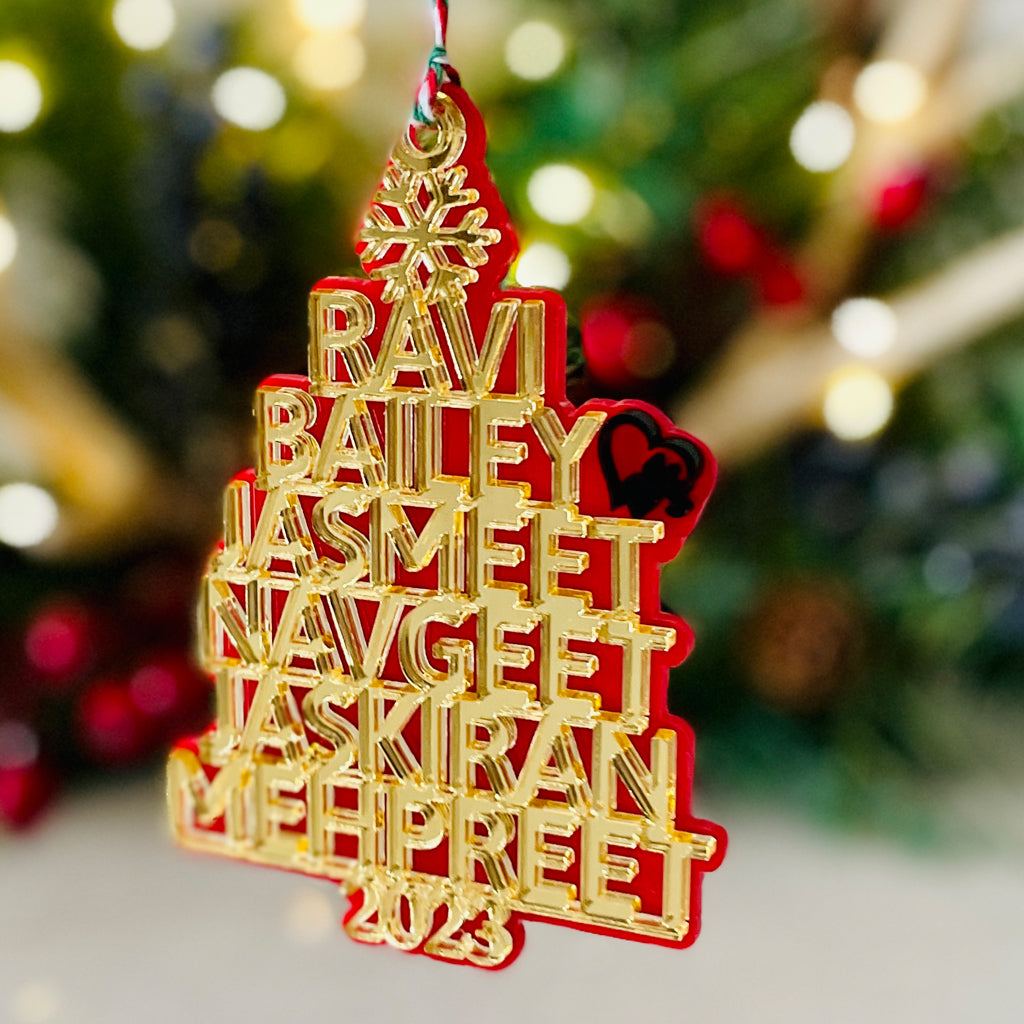 Personalized Christmas Tree Ornament with Family Members Name