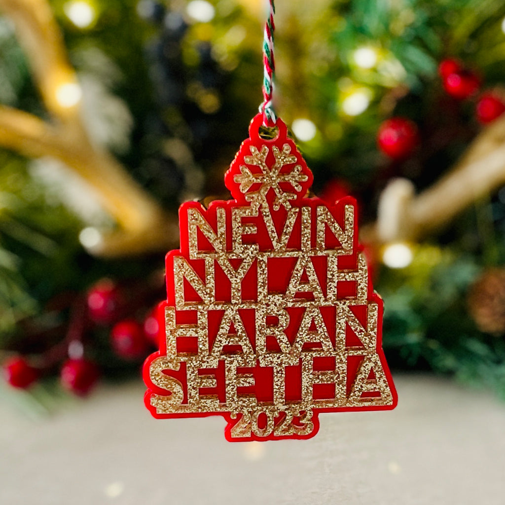 Personalized Christmas Tree Ornament with Family Members Name