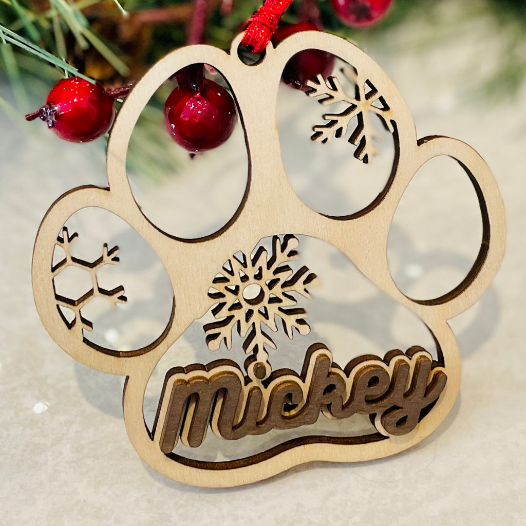 Pet's 1st Christmas Paw Print Ornament Keepsake
