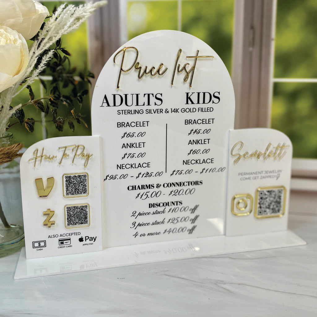 Small Business Craft Fair Vendor QR Code Scan Sign With Business Logo