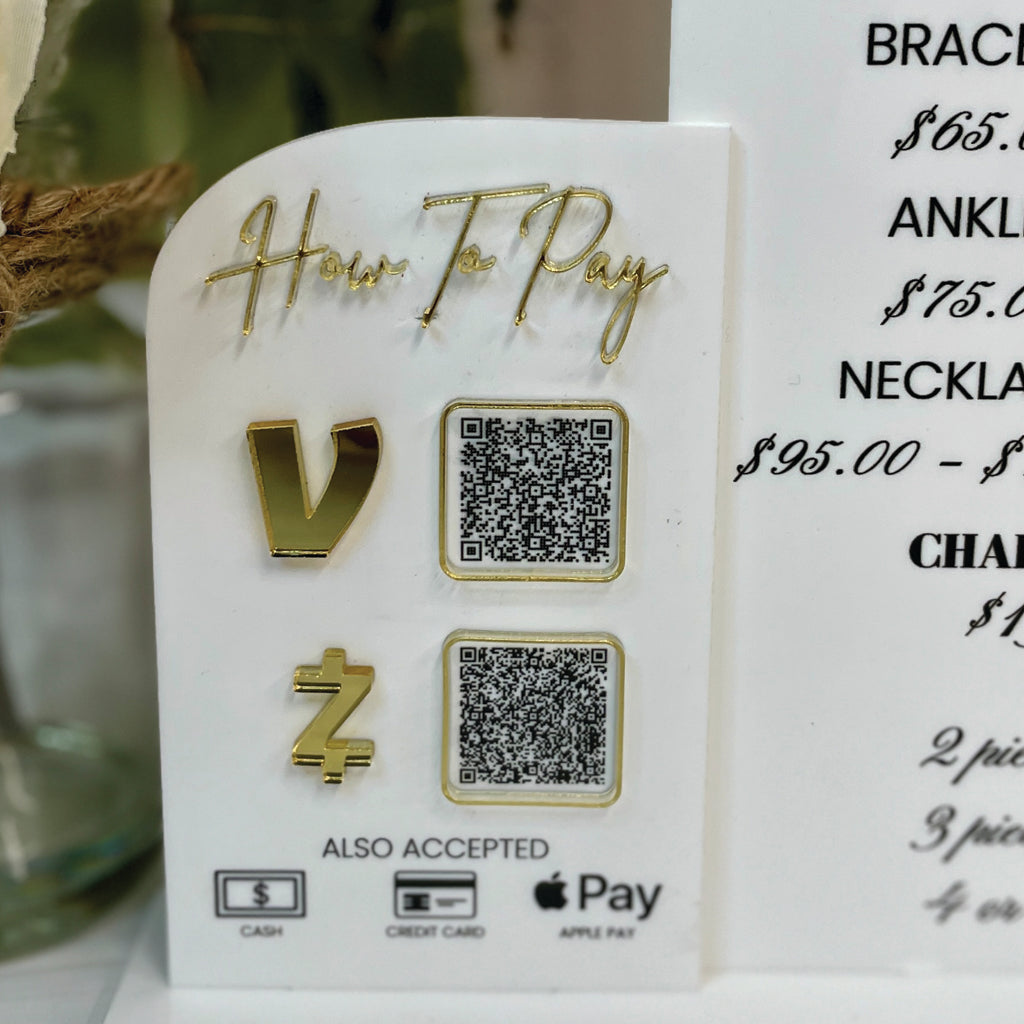 Small Business Craft Fair Vendor QR Code Scan Sign With Business Logo