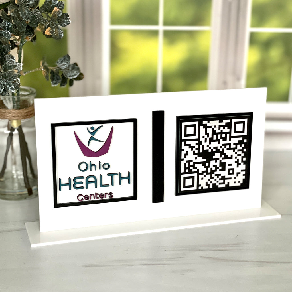 Business Name Social Media Icons, QR Codes Payment Sign