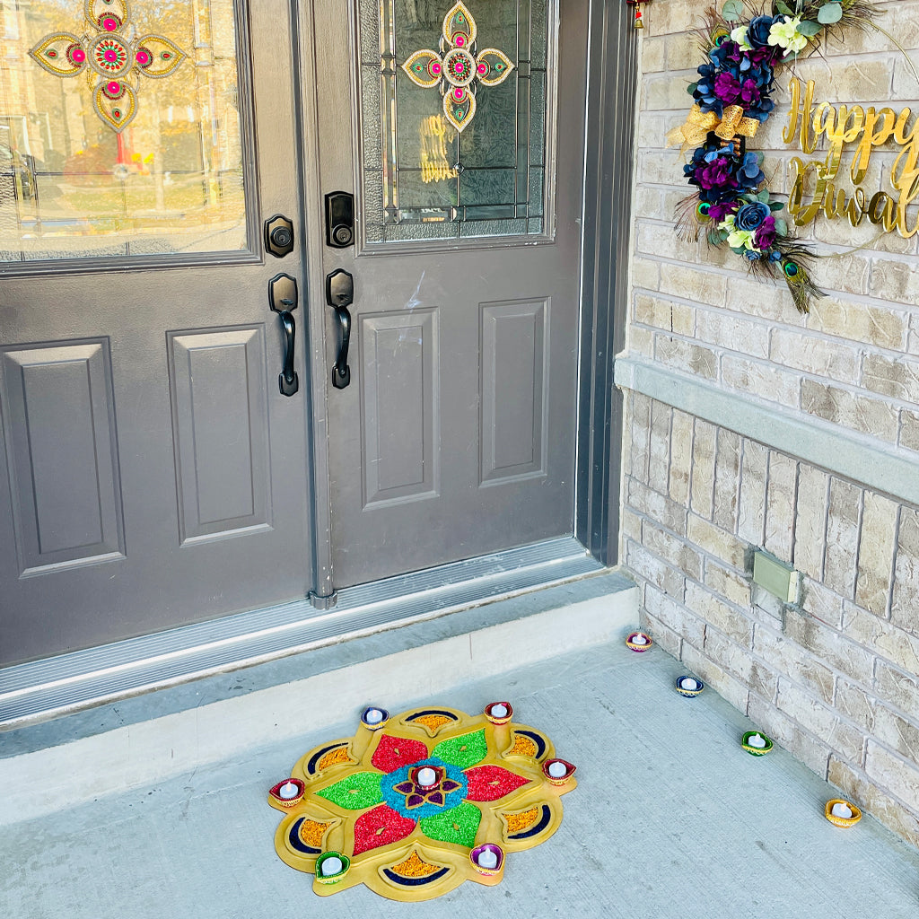 Wooden Rangoli Reusable Mat