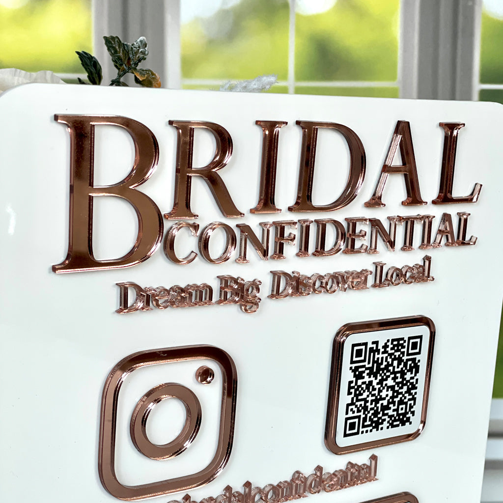 Double QR Code Business Website Instagram Facebook Social Media Sign