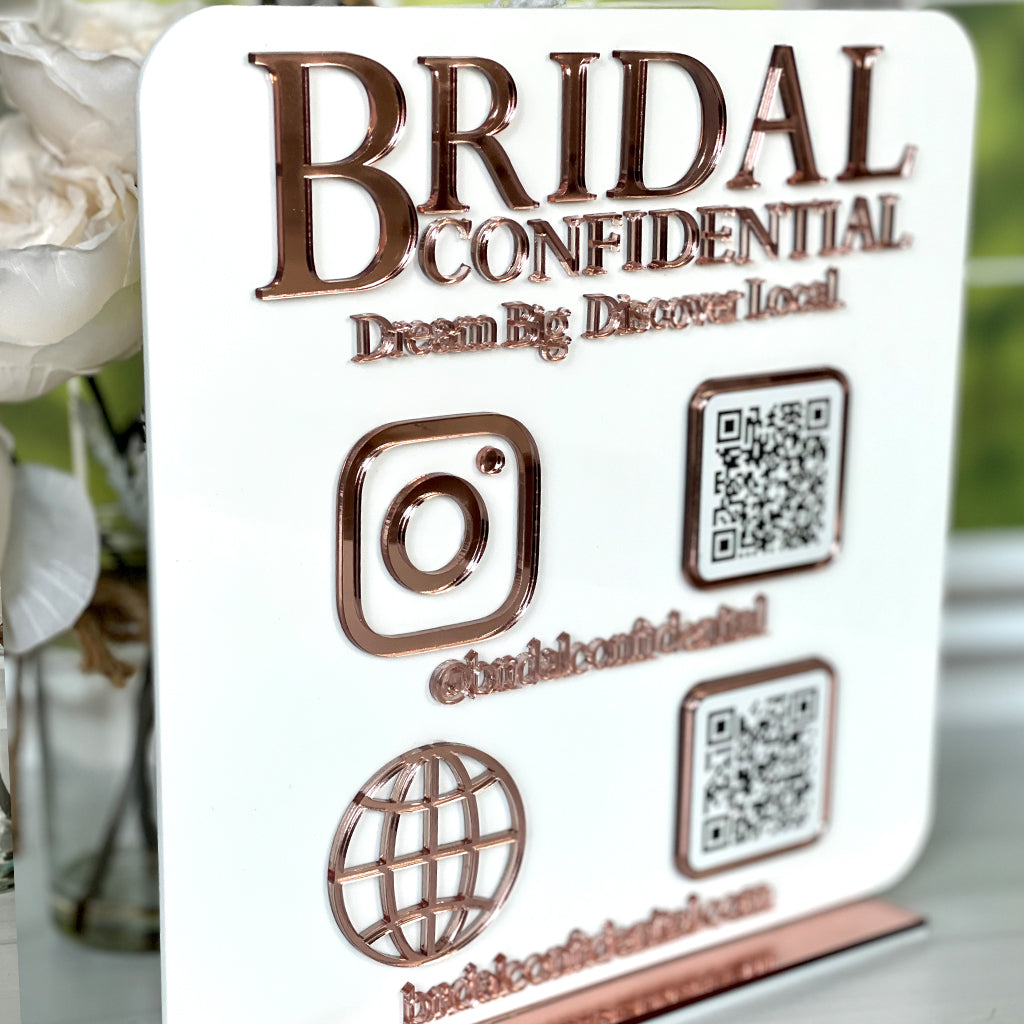 Double QR Code Business Website Instagram Facebook Social Media Sign