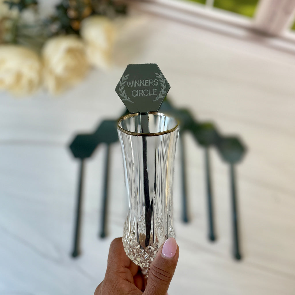 Mirror Acrylic Cocktail Stir Sticks, Hexagon Shape Acrylic Swizzle Sticks