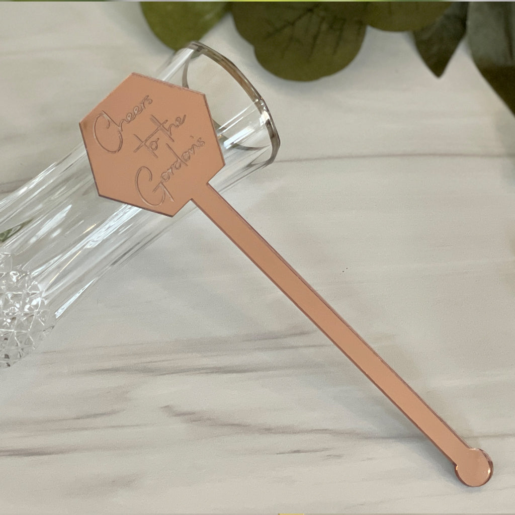 Mirror Acrylic Cocktail Stir Sticks, Hexagon Shape Acrylic Swizzle Sticks
