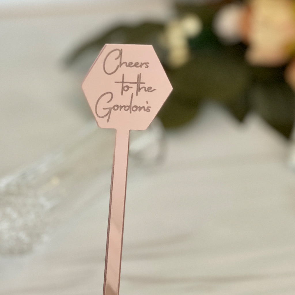 Mirror Acrylic Cocktail Stir Sticks, Hexagon Shape Acrylic Swizzle Sticks