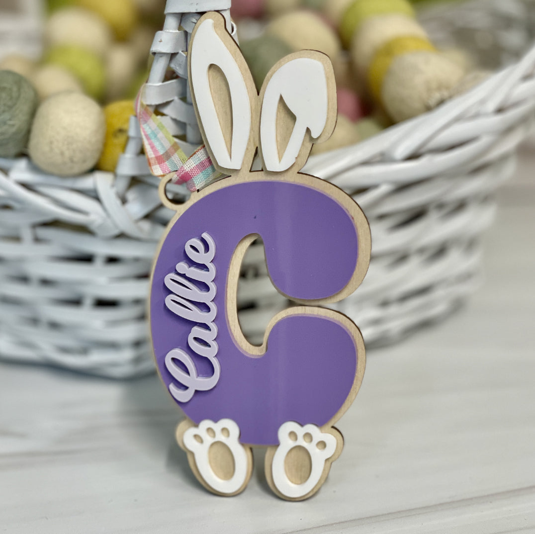 Easter Basket Bunny Ears Name Tag
