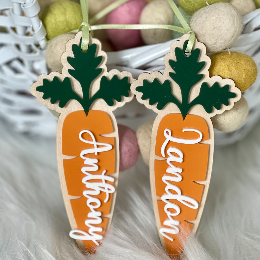 Personalized Easter Basket Carrot Tag