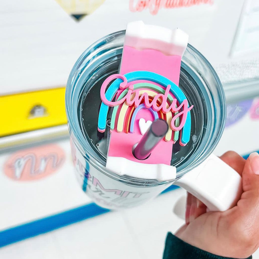 Personalized Rainbow Name Plate for Stanley & YETI Water Cup