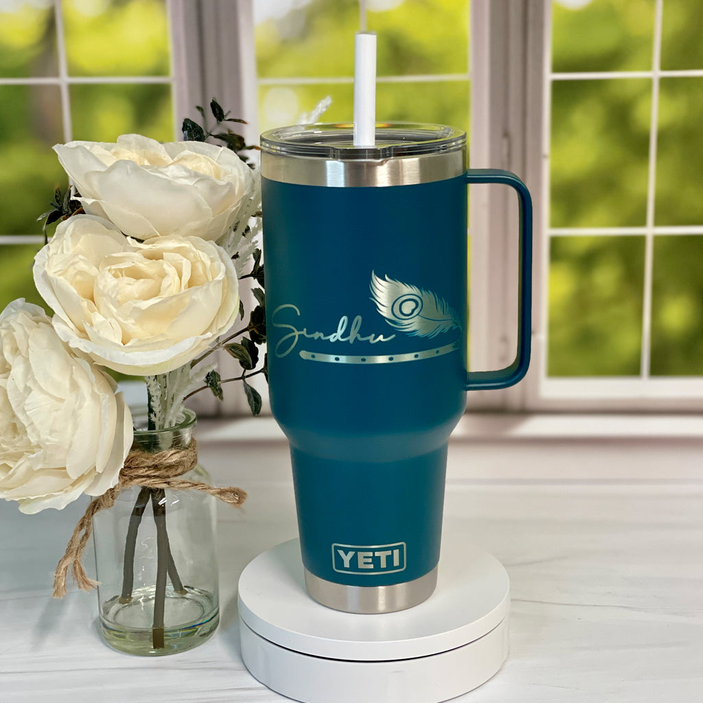 YETI Straw Tumblers Various Size Laser Engraved Design
