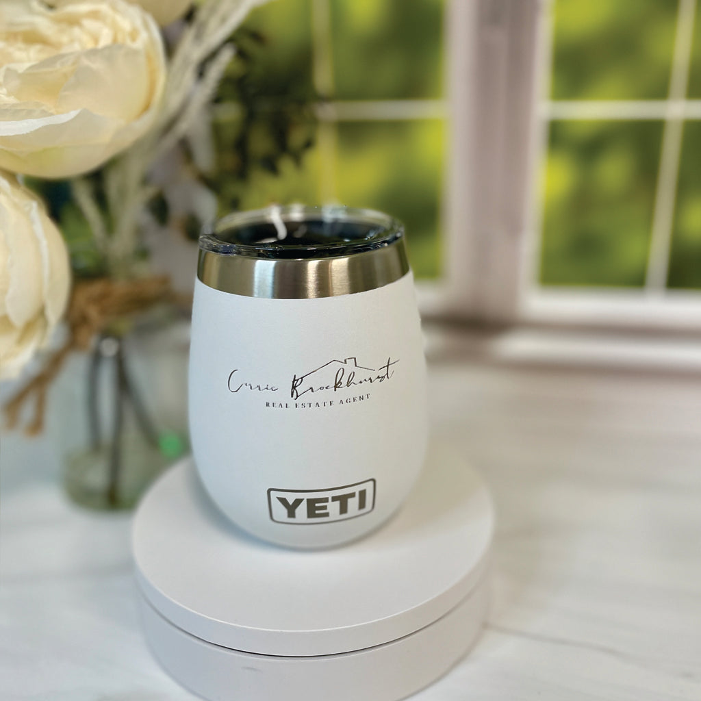 YETI 10oz/295ml Rambler Wine Tumbler - Personalized with Laser Engraving
