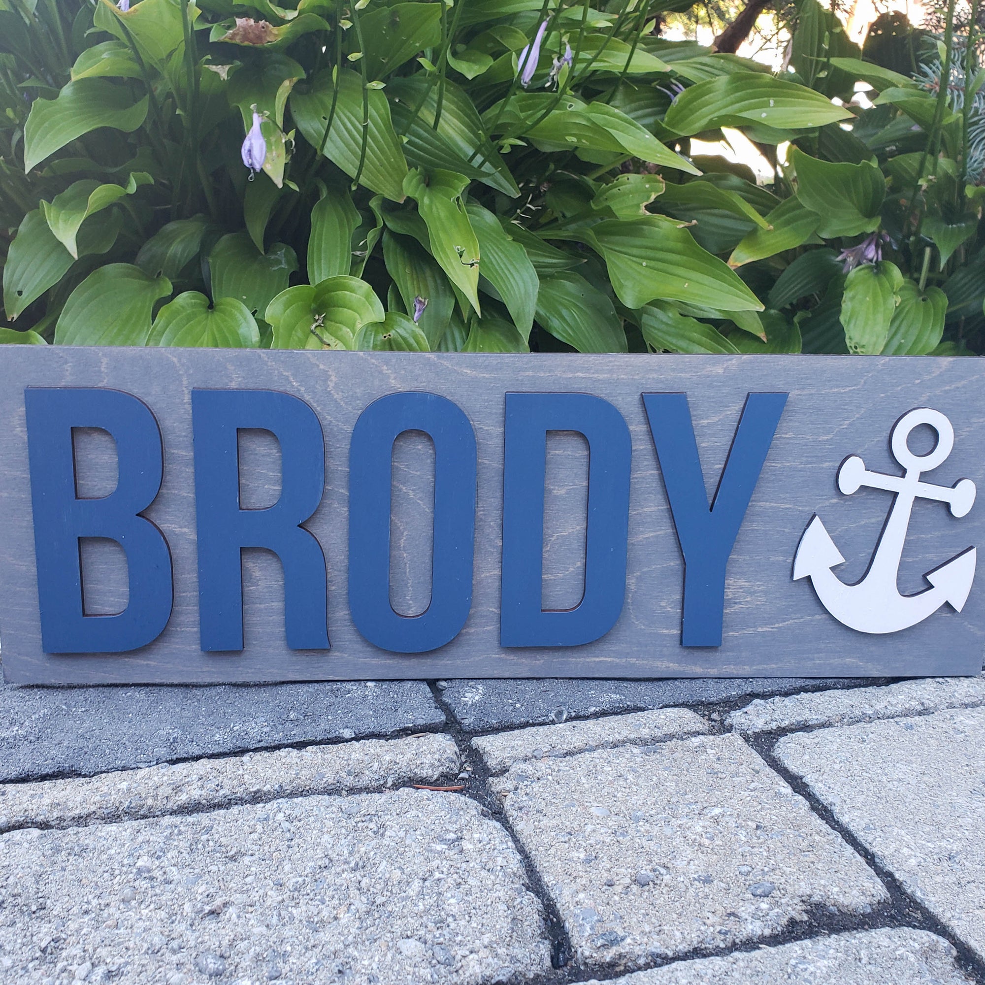 Nautical Room Wooden Name Plaque