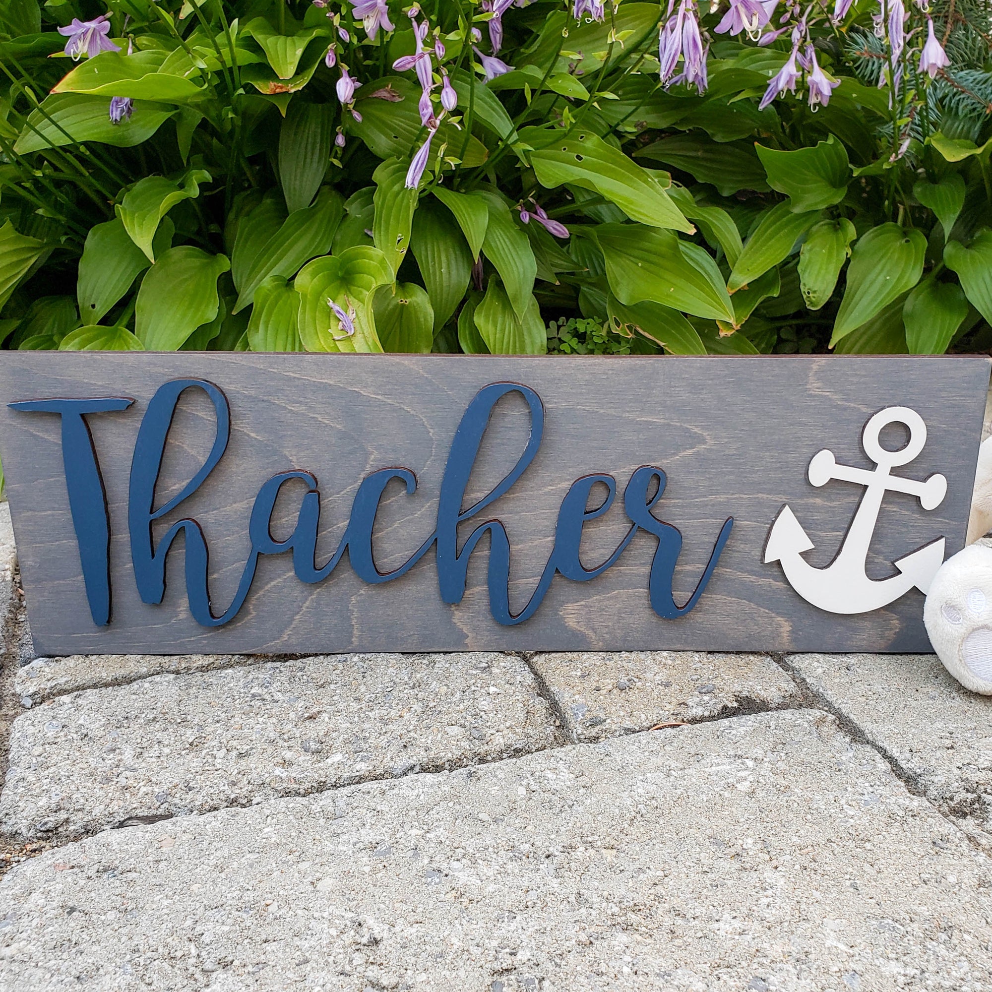 Nautical Room Wooden Name Plaque