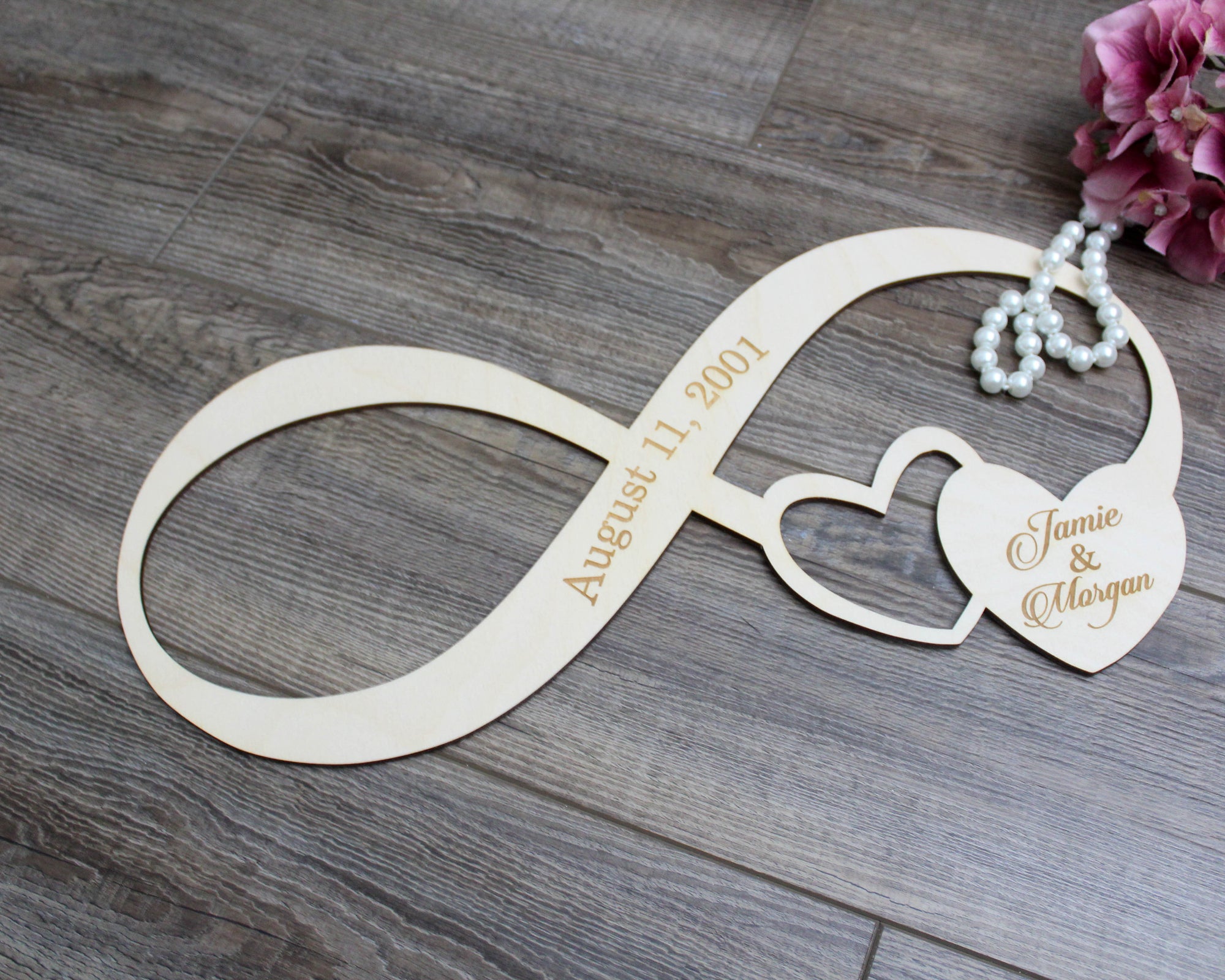 Infinity Sign with Name and Date