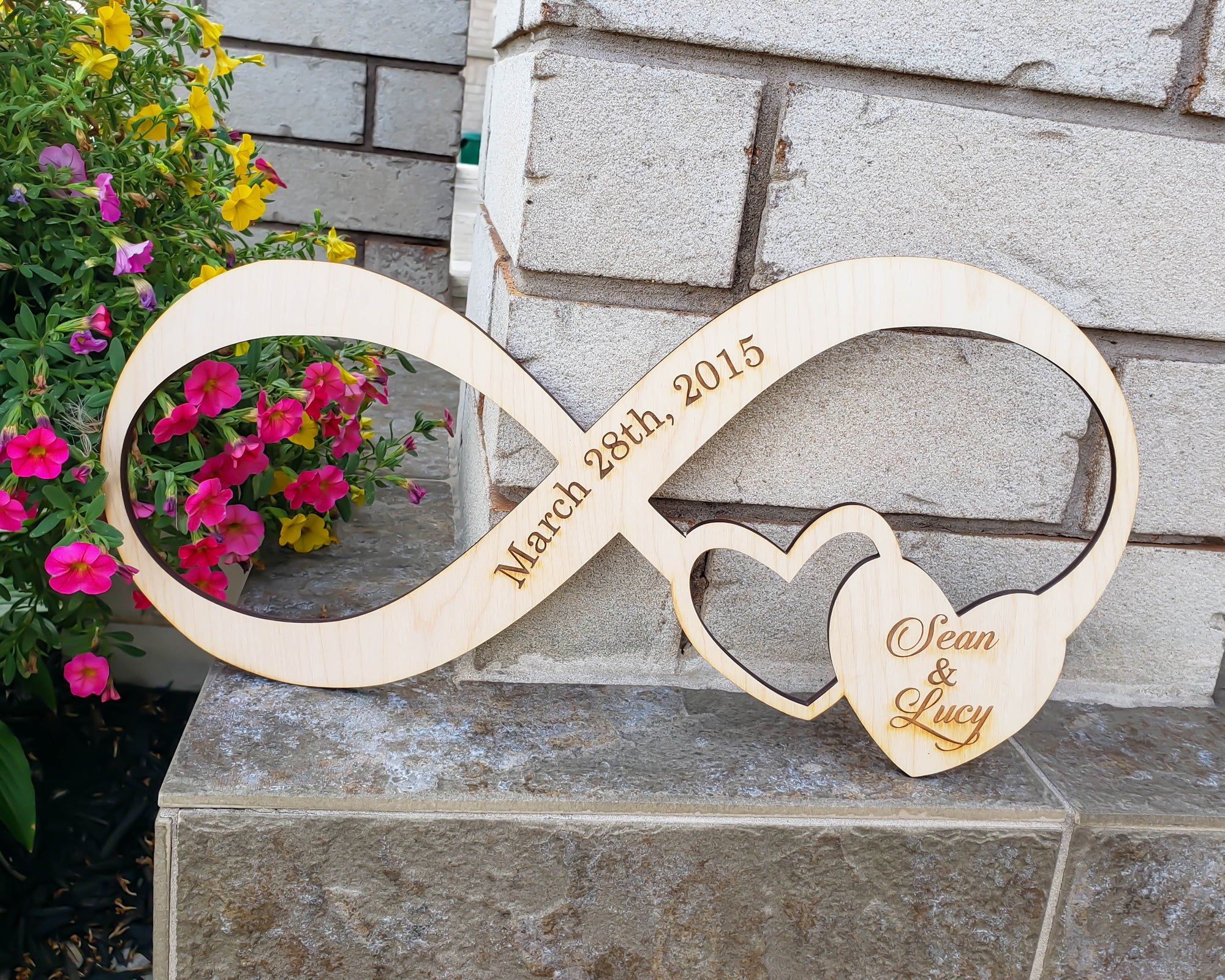 Infinity Sign with Name and Date