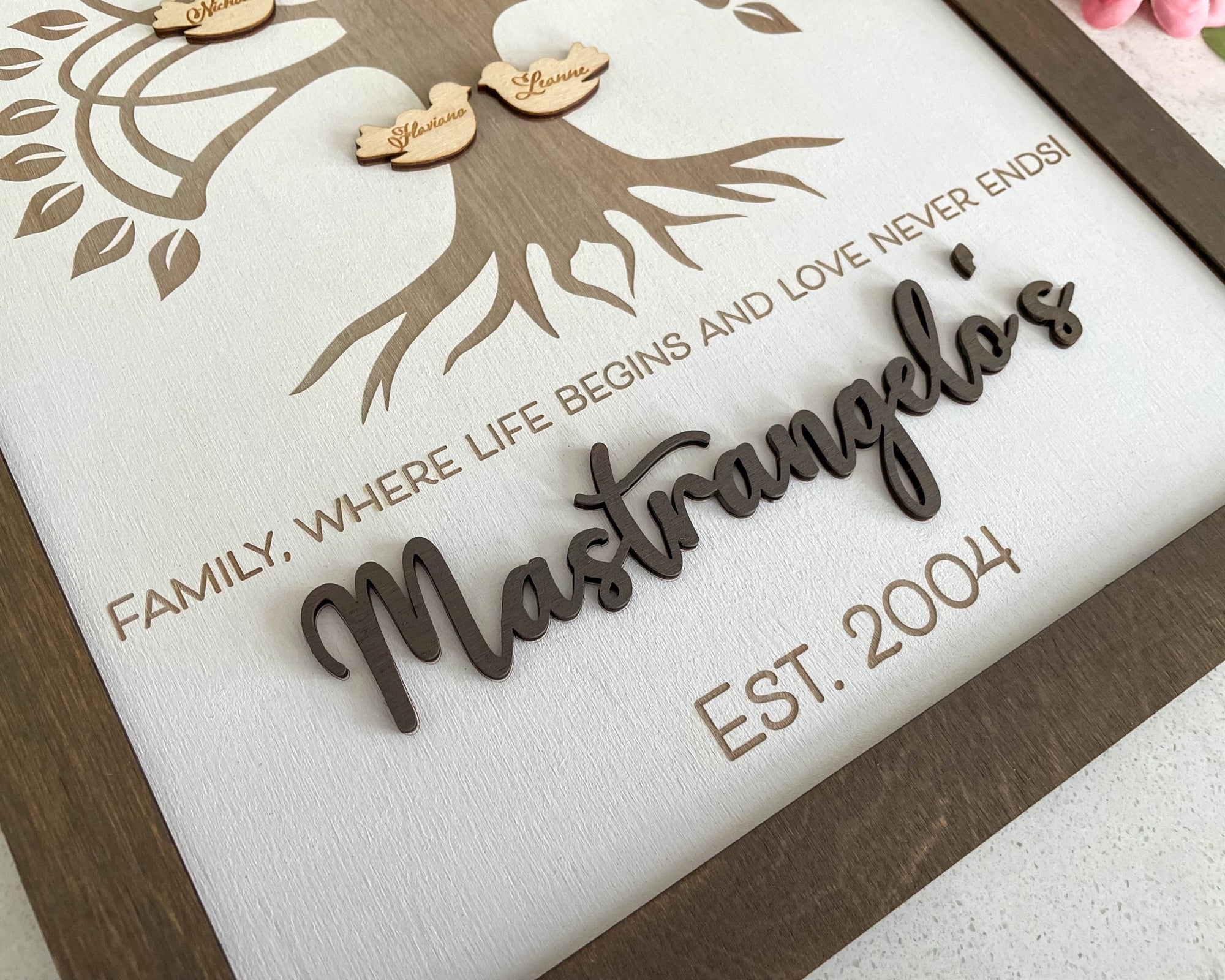 Personalized Wooden Family Tree Sign