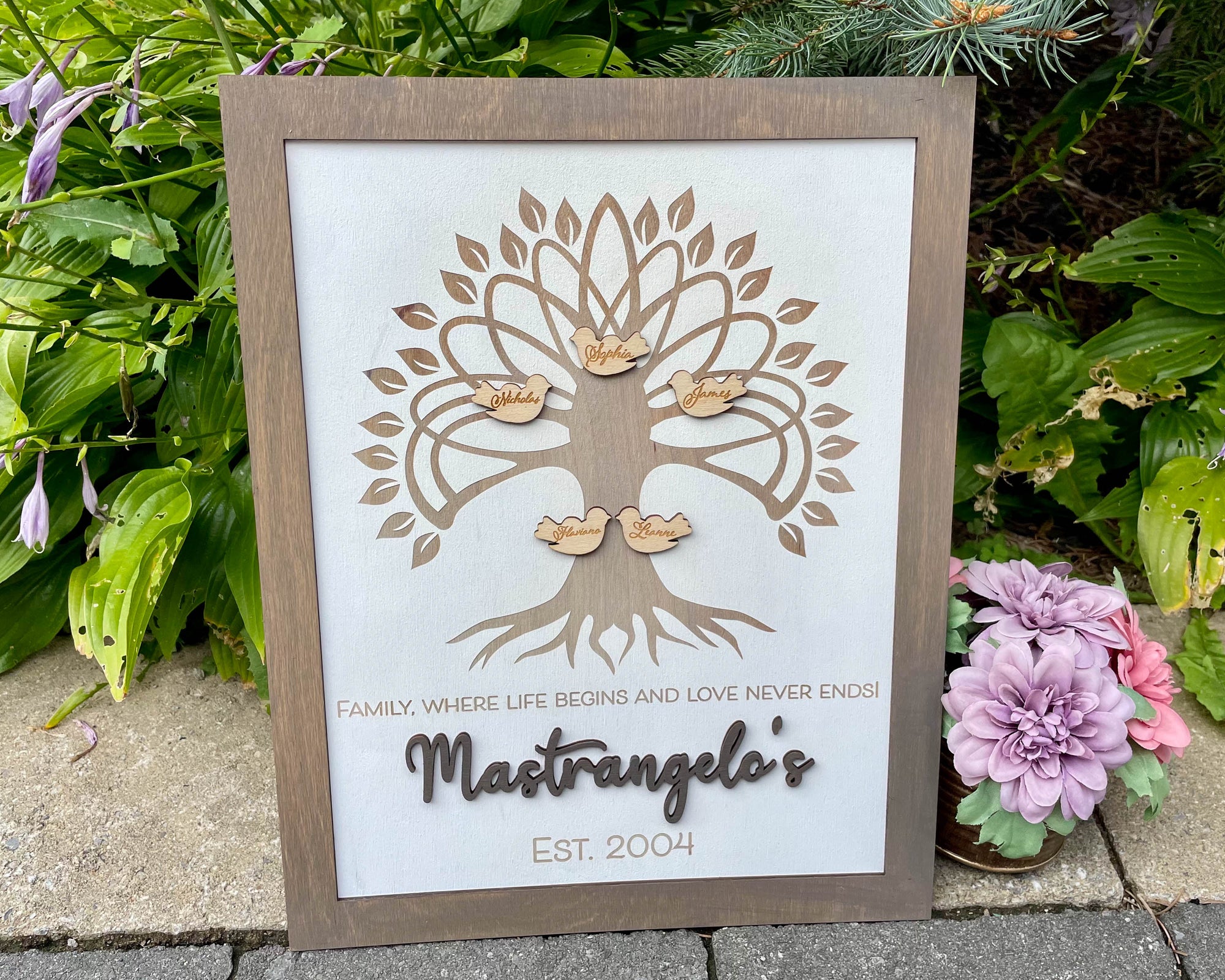 Personalized Wooden Family Tree Sign