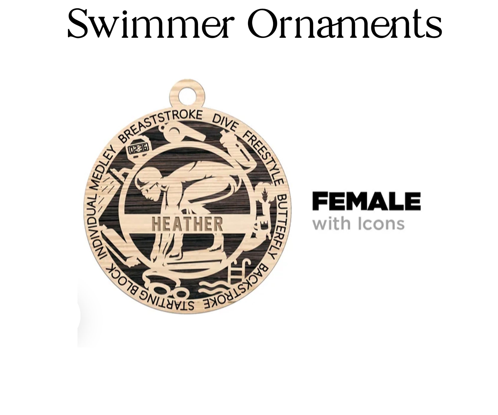 Swimmer Christmas Ornament