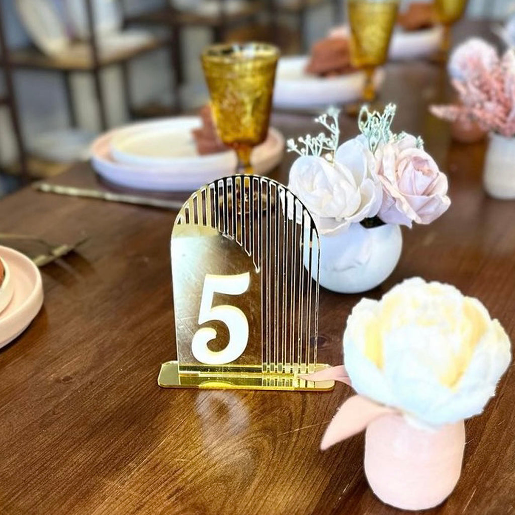 Wedding Arch Table Numbers, Midcentury Modern Party Event Decor
