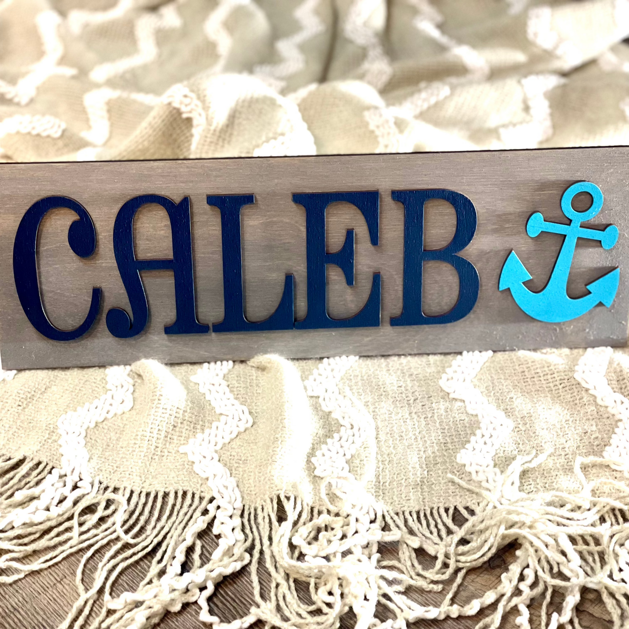 Nautical Room Wooden Name Plaque