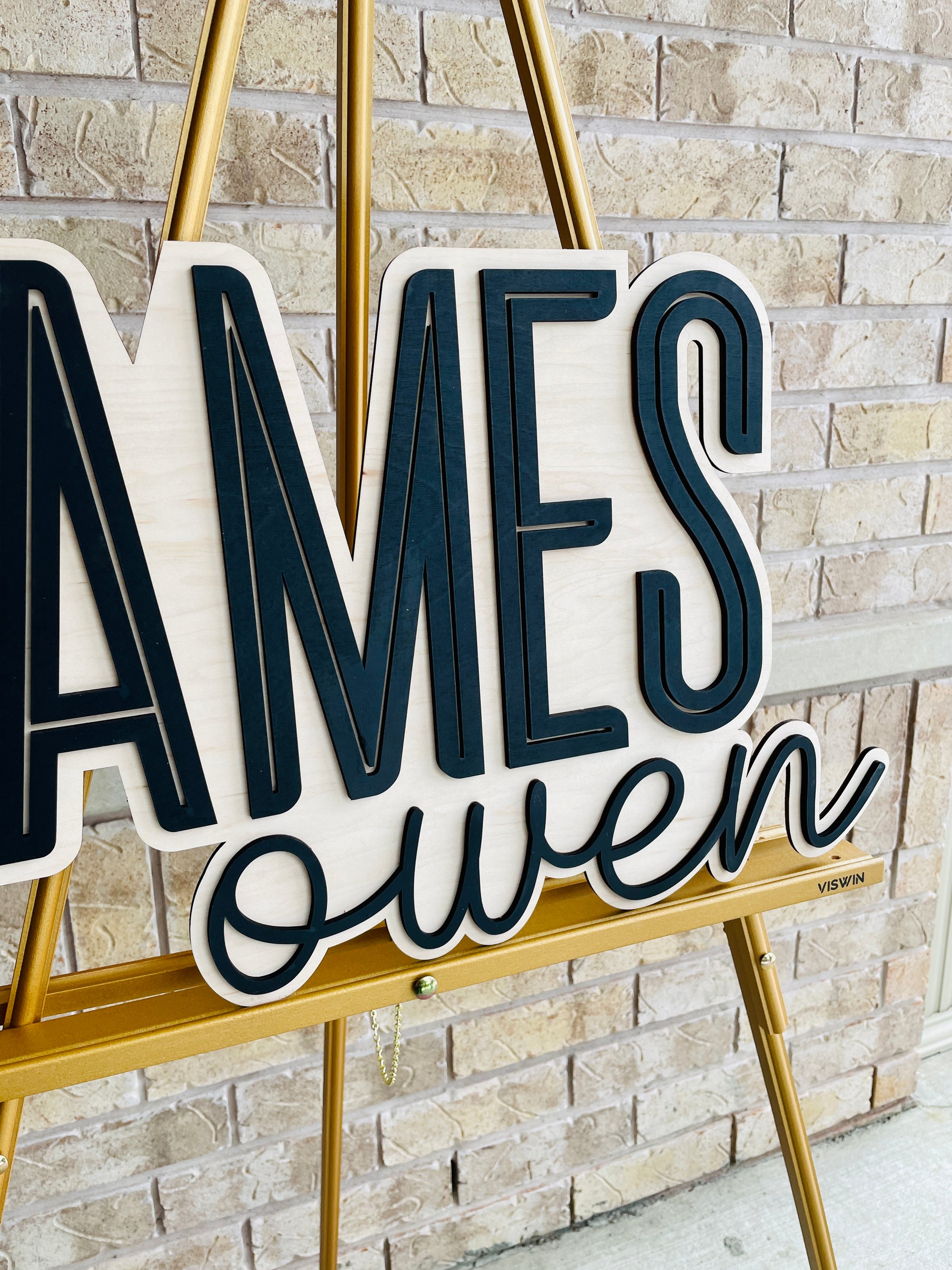Custom Wooden Stacked Name Sign, Nursery Sign With Middle Name