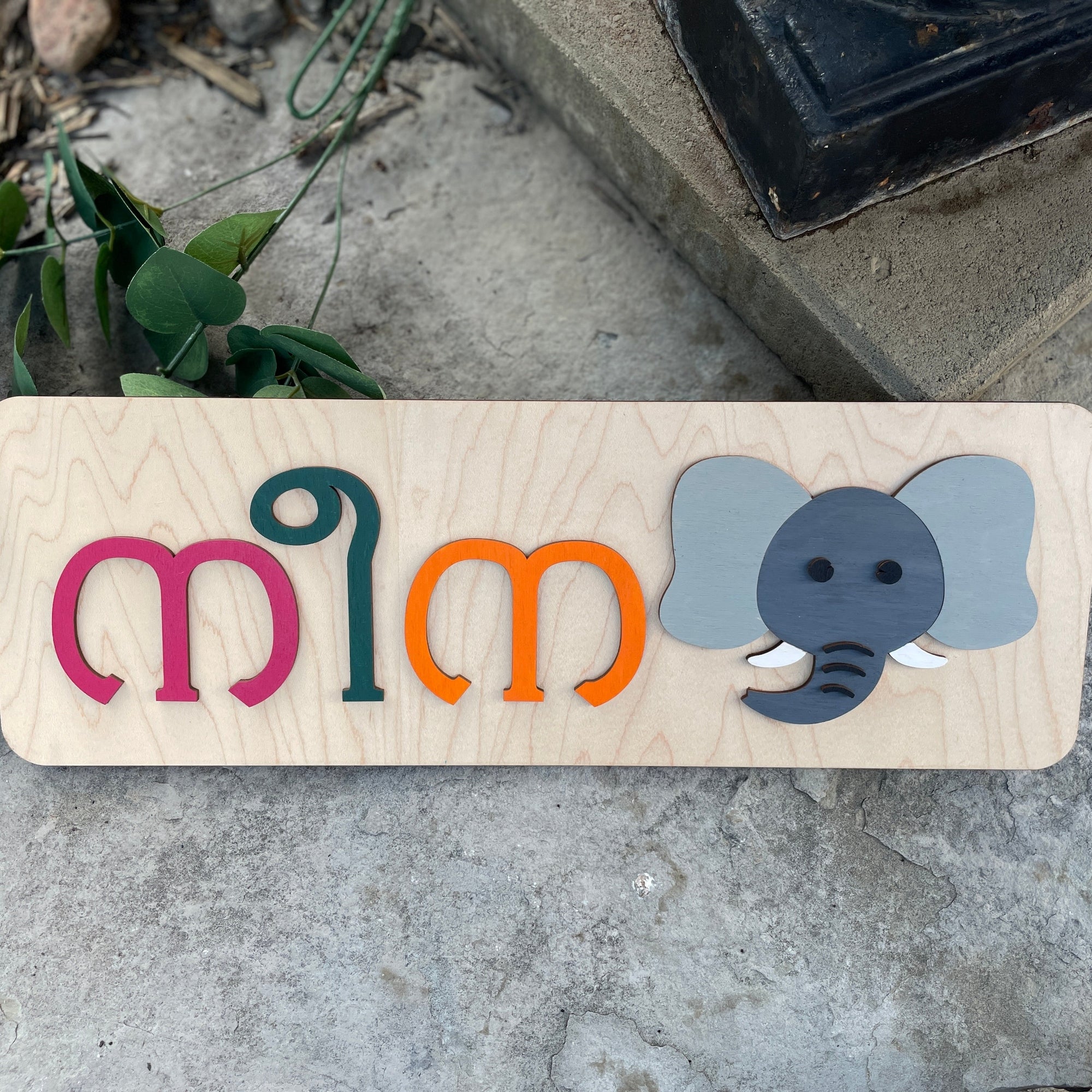 Personalized Kids Name Wooden Sign In Cultural Language