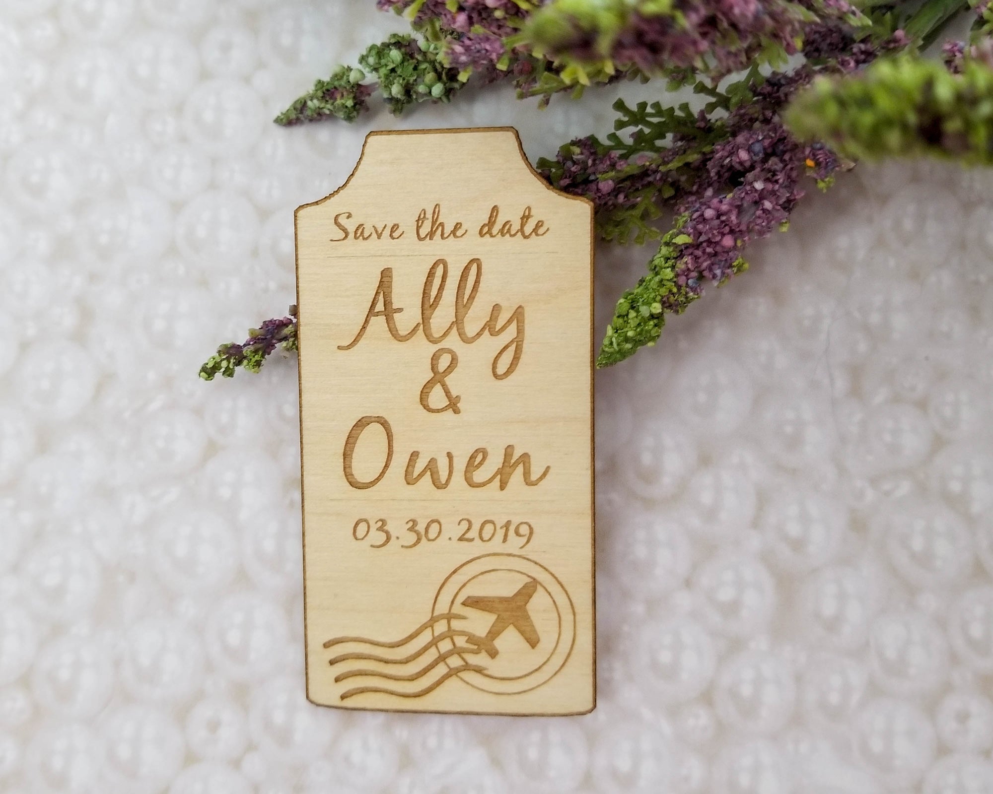 Wooden Save The Date Fridge Magnet