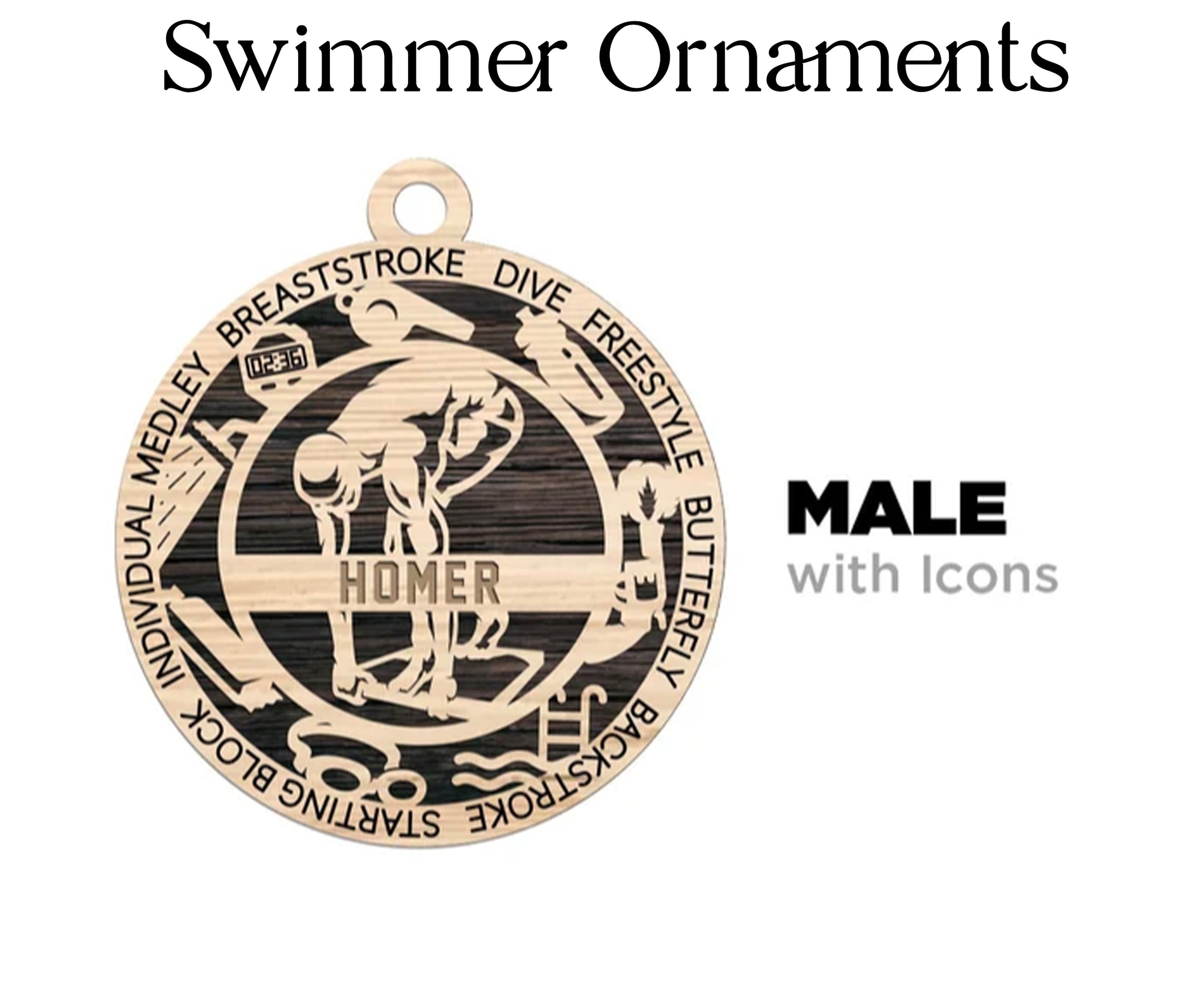 Swimmer Christmas Ornament