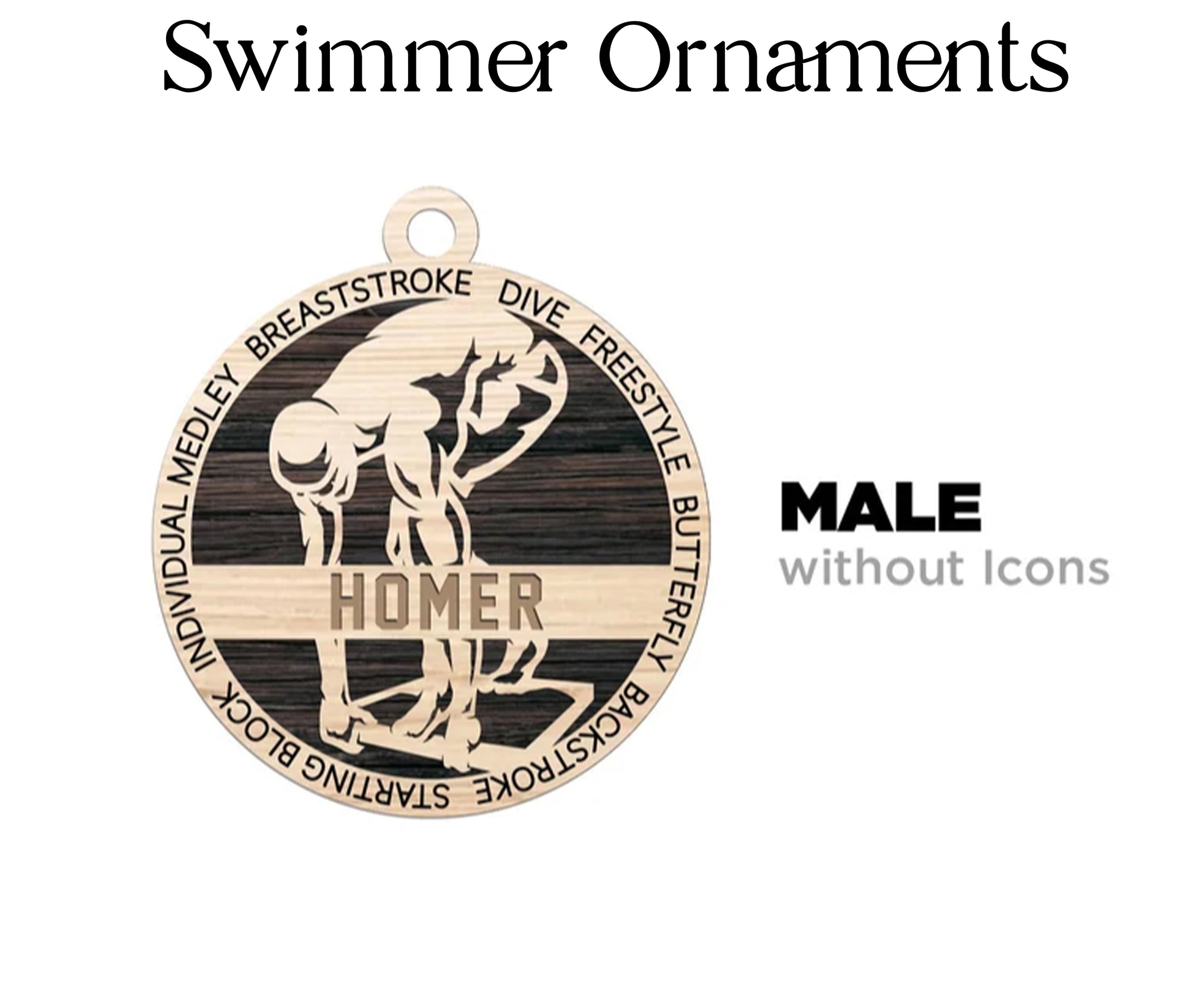 Swimmer Christmas Ornament