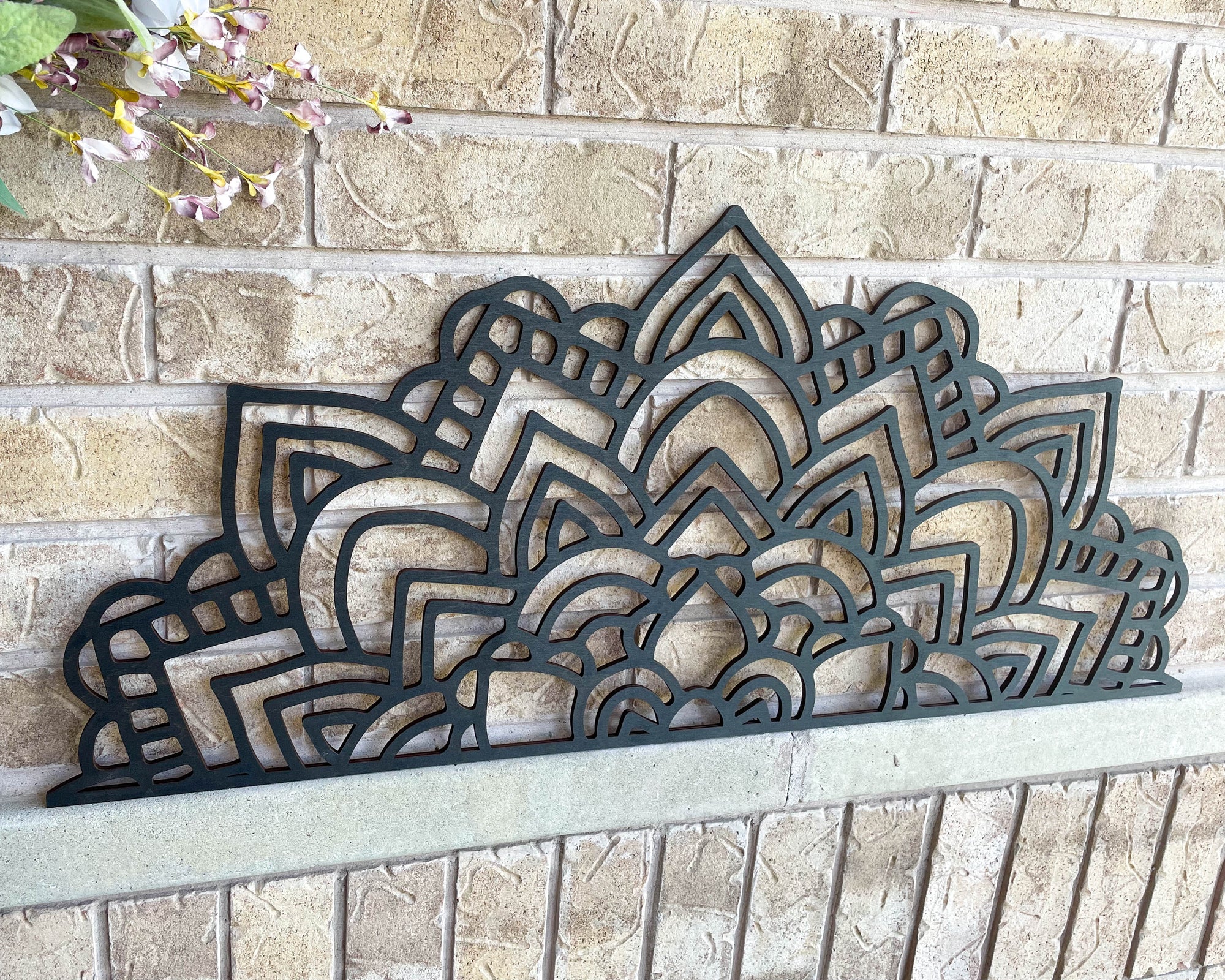 Half Wall Floral Mandala Wall Decor