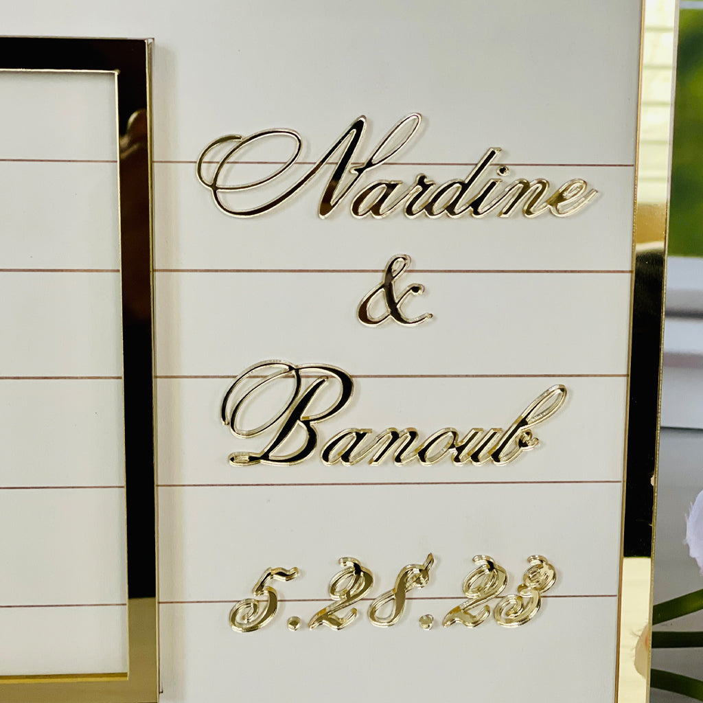Personalized Wooden Photo Frame with Name and Wedding Date
