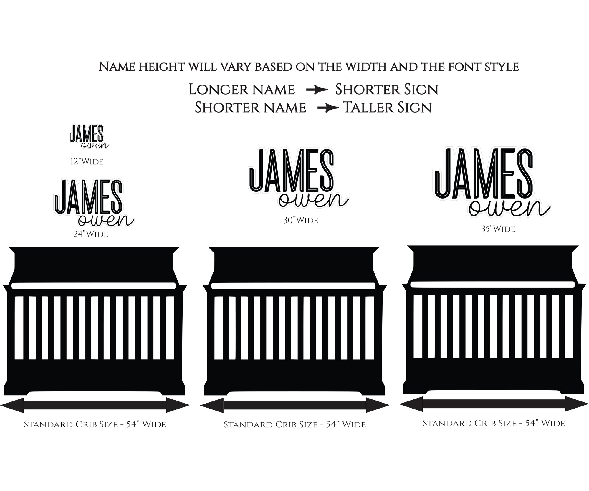 Custom Wooden Stacked Name Sign, Nursery Sign With Middle Name