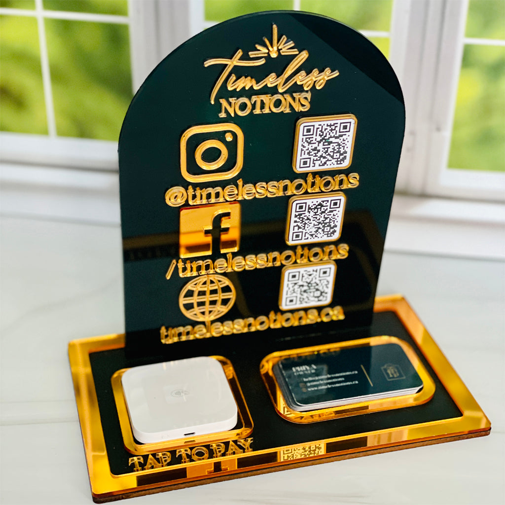 Square Reader Social Media Stand with Small Business Logo