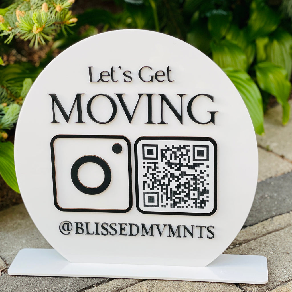 Business Name Social Media Icons, QR Codes Payment Sign