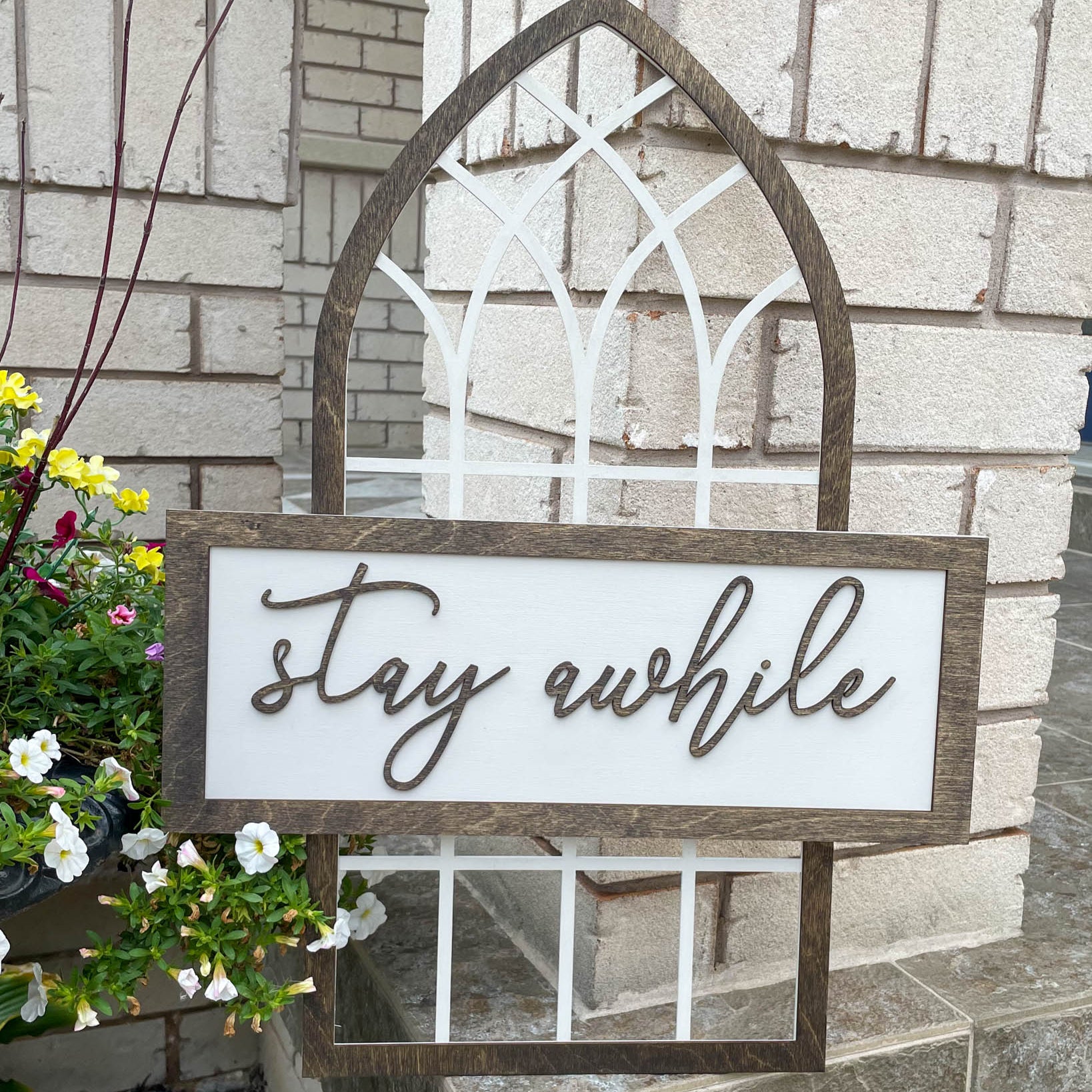Welcome to Our Home - Arch Wooden Sign