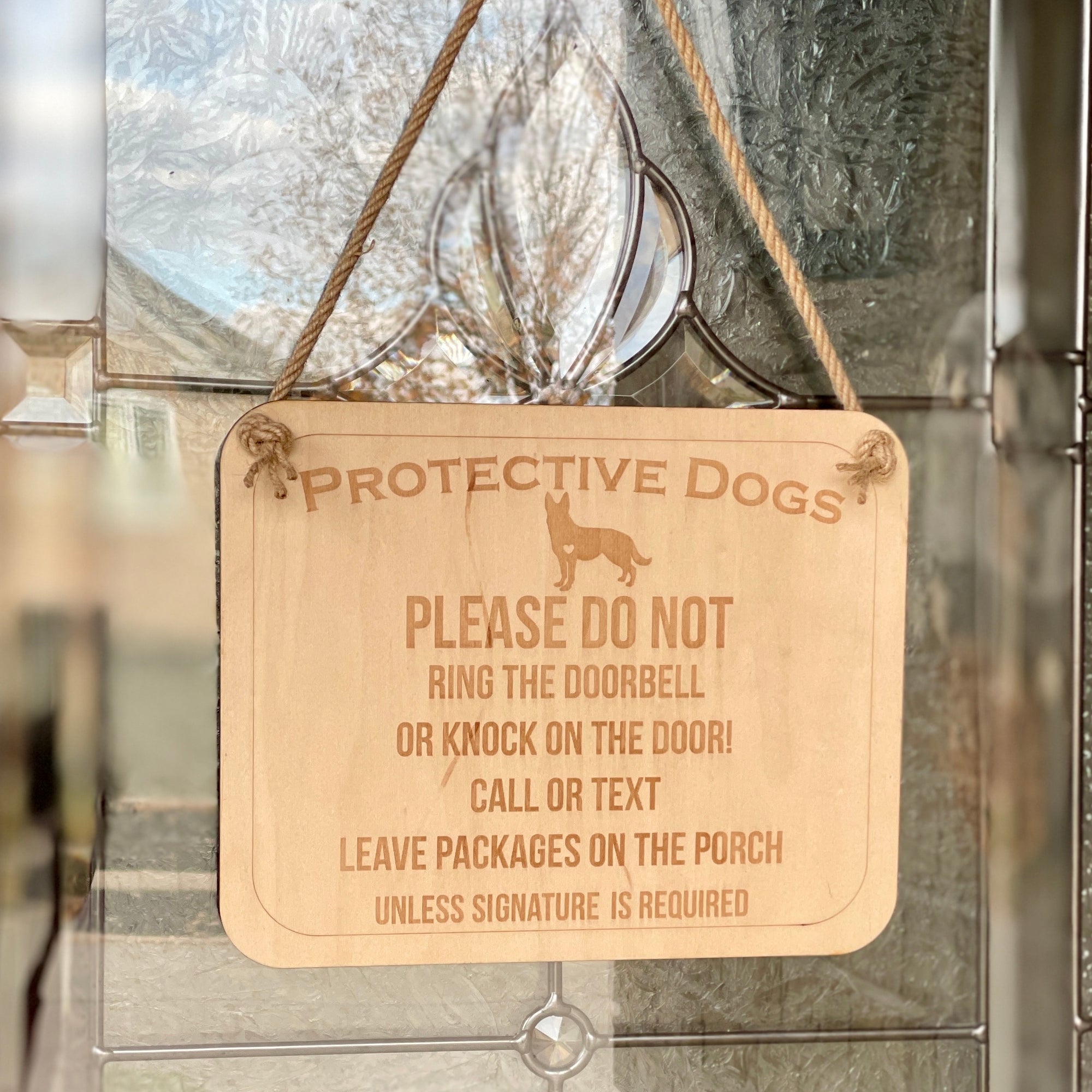 Protective Dog Don't Ring The Bell Sign