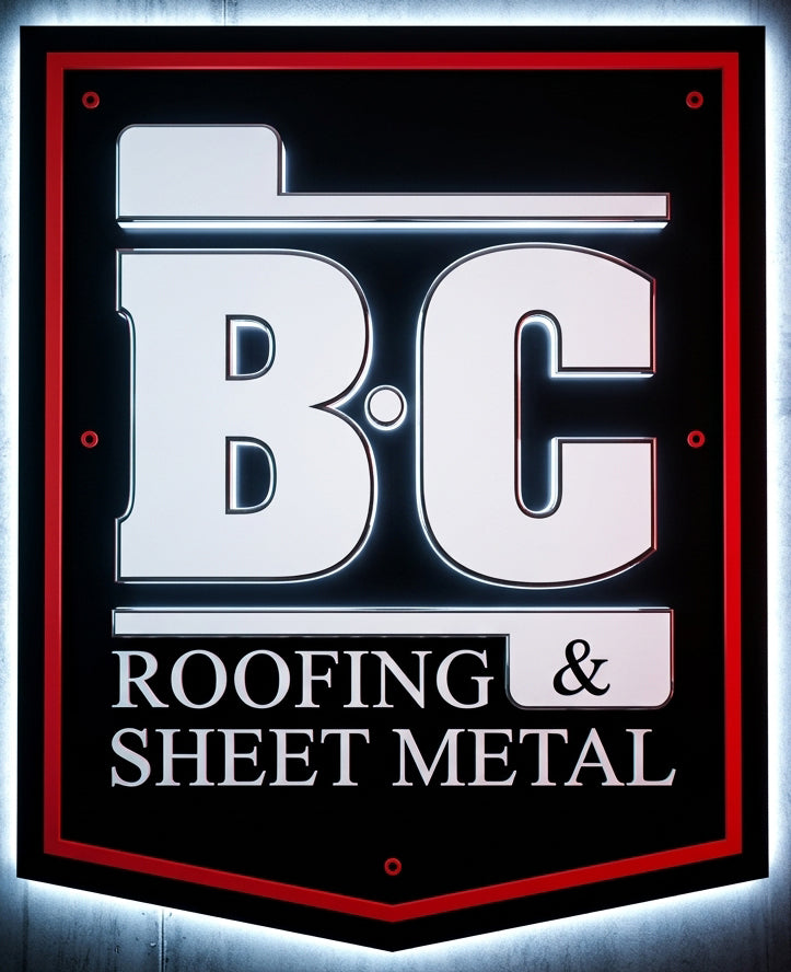 Custom Backlit Acrylic Logo Sign BC Roofing