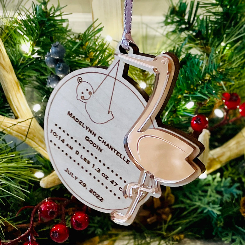 Baby Birth Stats Christmas Bauble