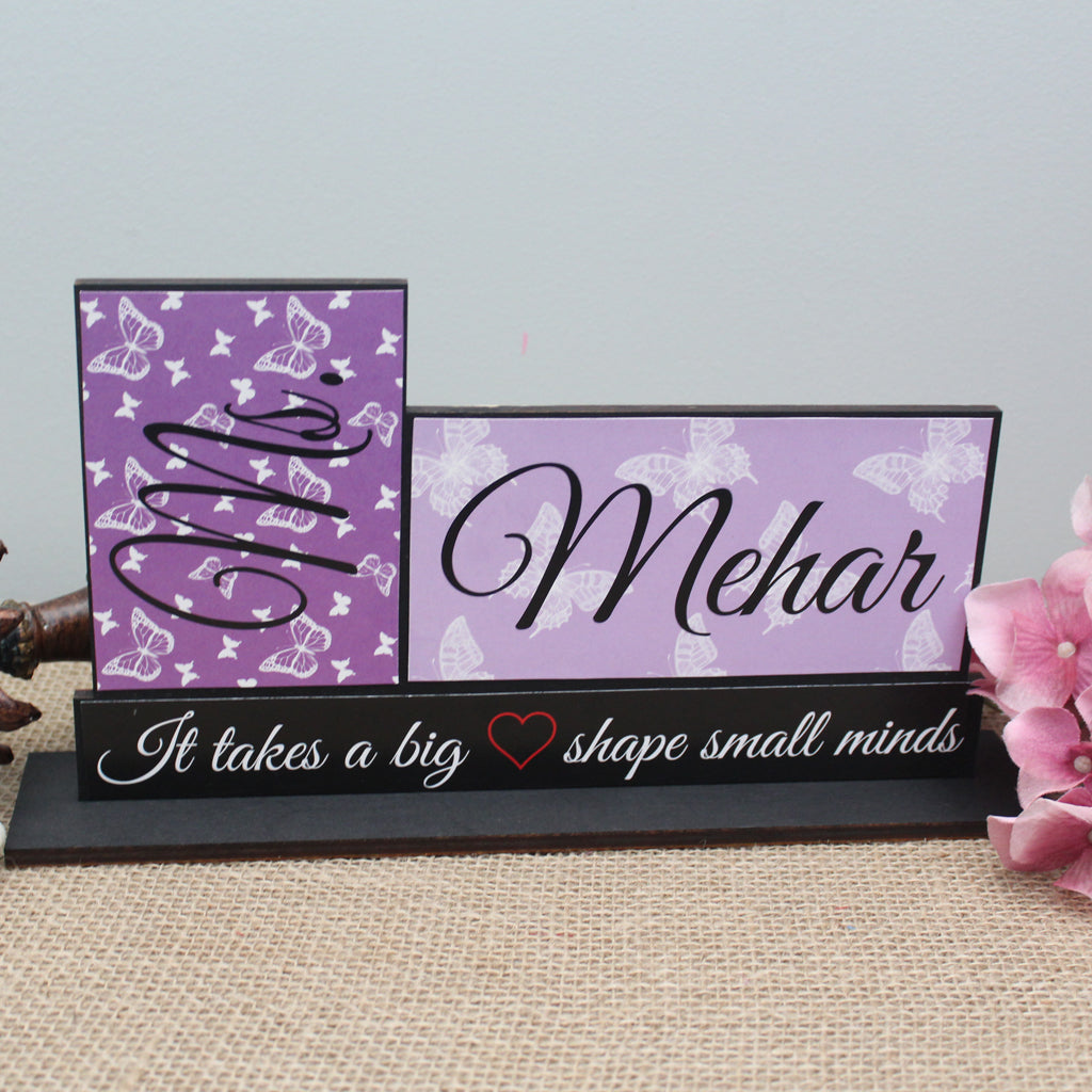 Personalized Teacher Name With Quote Wooden Sign