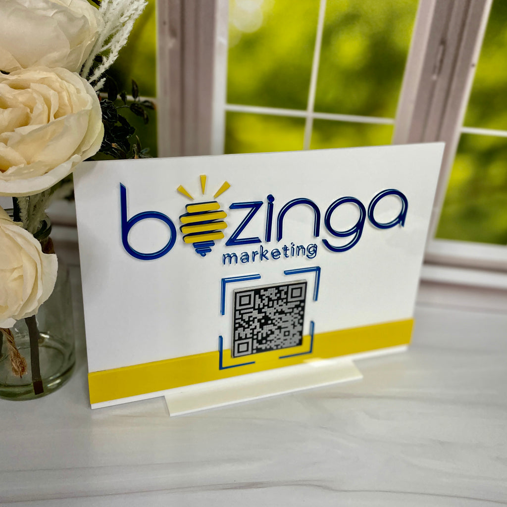 Business Name Social Media Icons, QR Codes Payment Sign