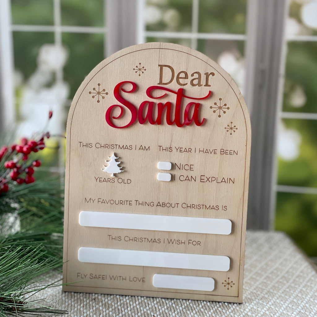 Dear Santa Sign With Dry Erase Option