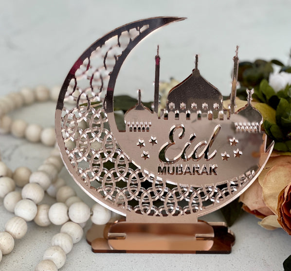 Eid Mubarak Mirror Acrylic Moon Décor