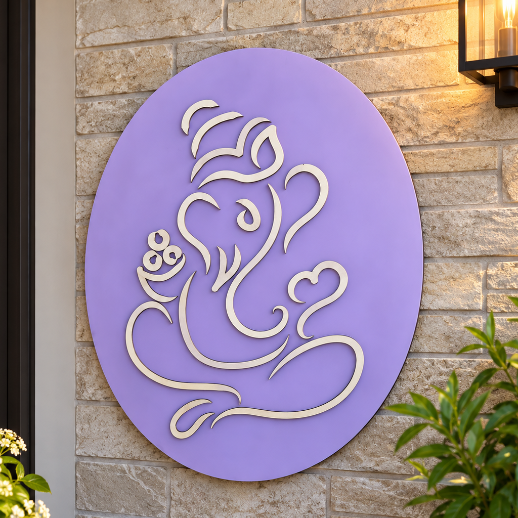 Lord Ganesha Wooden Wall Art | Modern Ganesh Decor