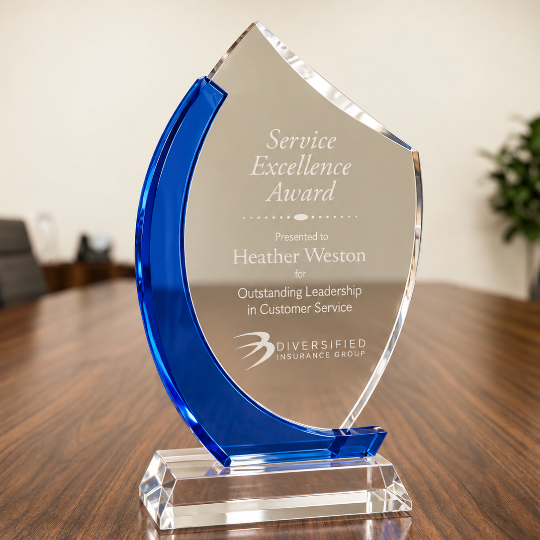Custom Crystal Recognition Award | Personalized Corporate Trophy