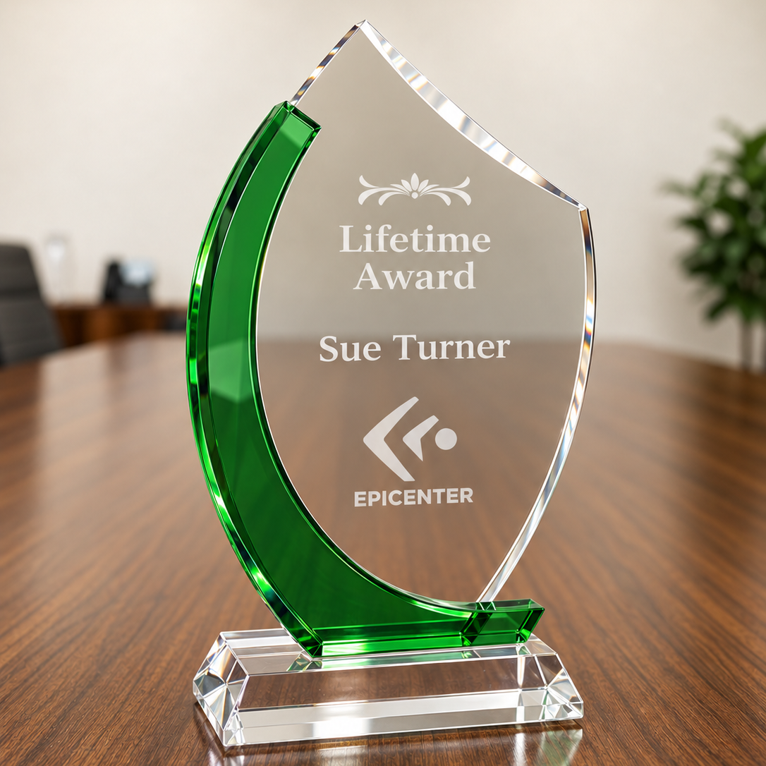 Custom Crystal Recognition Award | Personalized Corporate Trophy