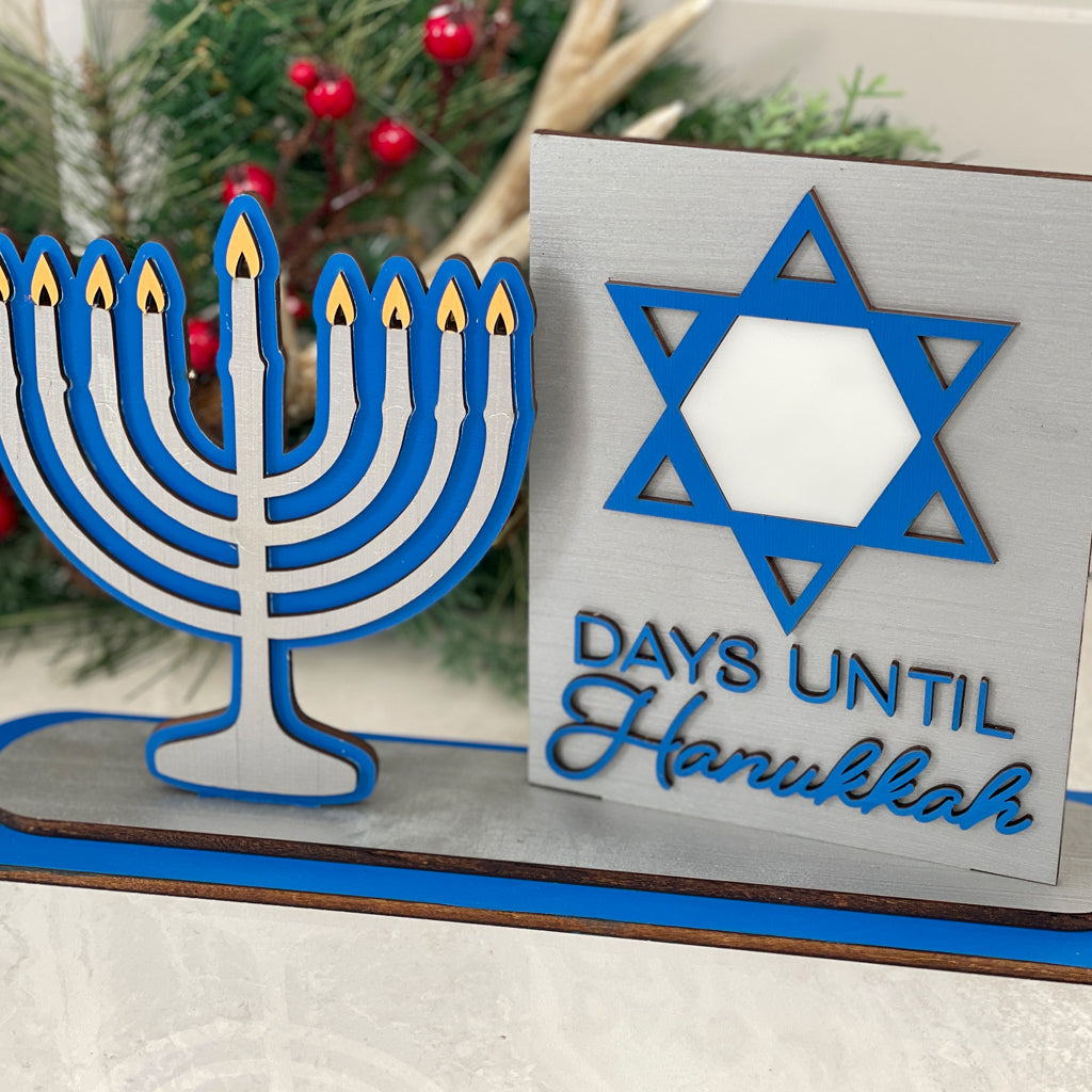 Days until Hanukkah Countdown Reusable Sign